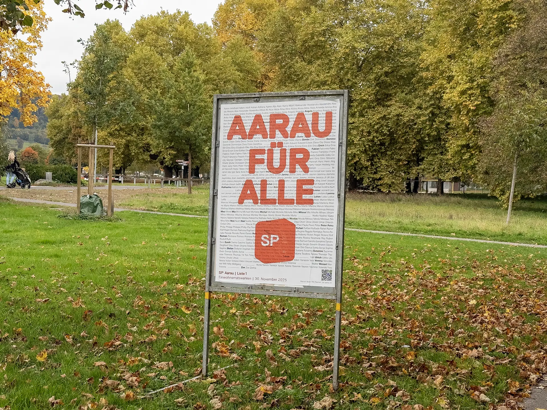 Aarau für Alle Plakat auf Feld