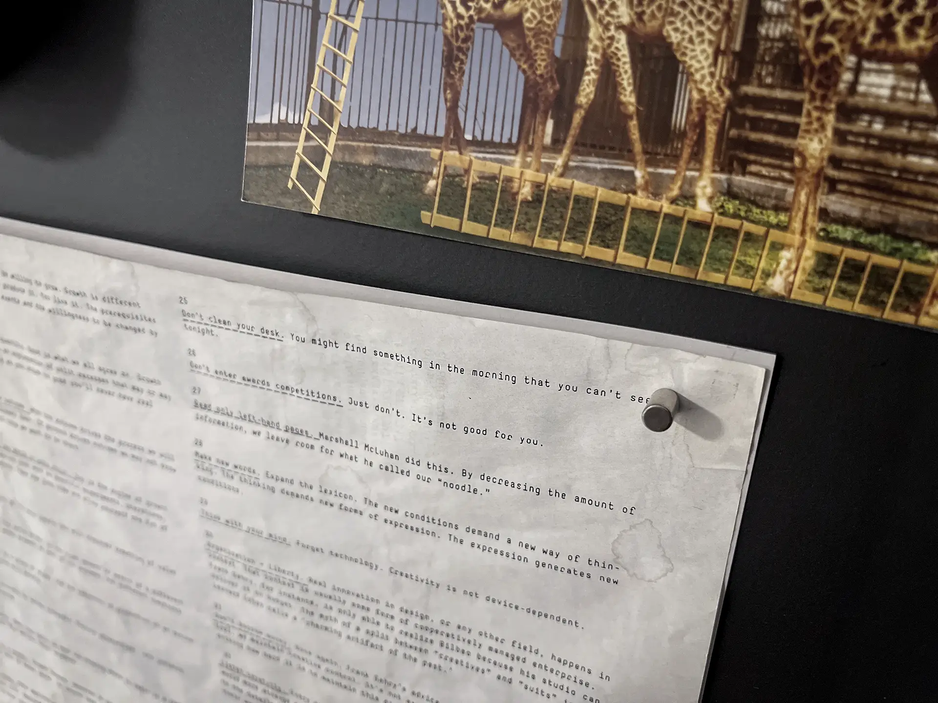 Pinwand mit Liste IMFG